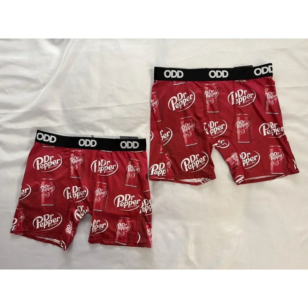 NEW Dr. Pepper Boxers ODD Boxer Briefs Men's Large Multicolor Dr Pepper 2 Pair